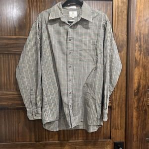 Viyella Shirt Mens Size Large Long Sleeve Button‎ Up Plaid Brown